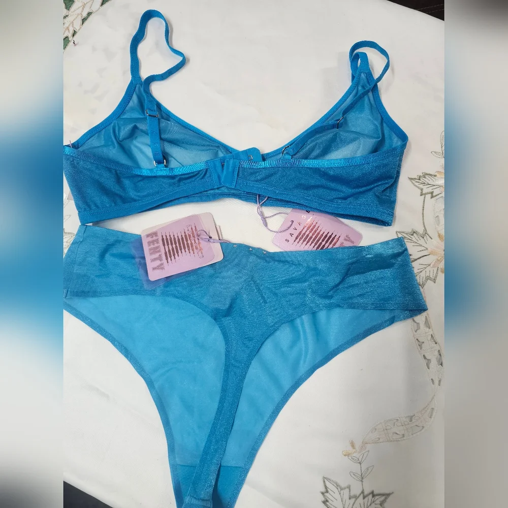 NWT Savage X Fenty Set Blue - Picture 3 of 9